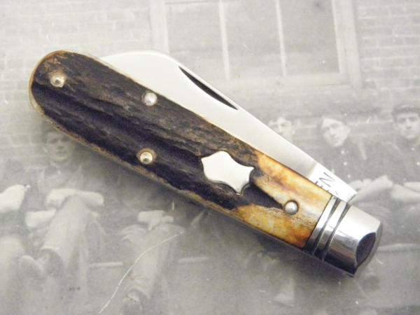 Queen City Stag Handled Barlow #69 QC, two blade: Queen City Stag Handled Barlow #69 QC, two blade: