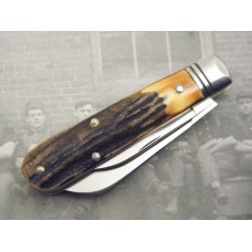 Queen City Stag Handled Barlow #69 QC, two blade: Queen City Stag Handled Barlow #69 QC, two blade:
