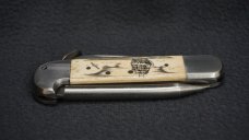 + VTG RARE SCRIMSHAW NATIONAL BLADE NJ USA SURGICAL STEEL JAPAN Marlin Spike Rigging Knife + + VTG RARE SCRIMSHAW NATIONAL BLADE NJ USA SURGICAL STEEL JAPAN Marlin Spike Rigging Knife +