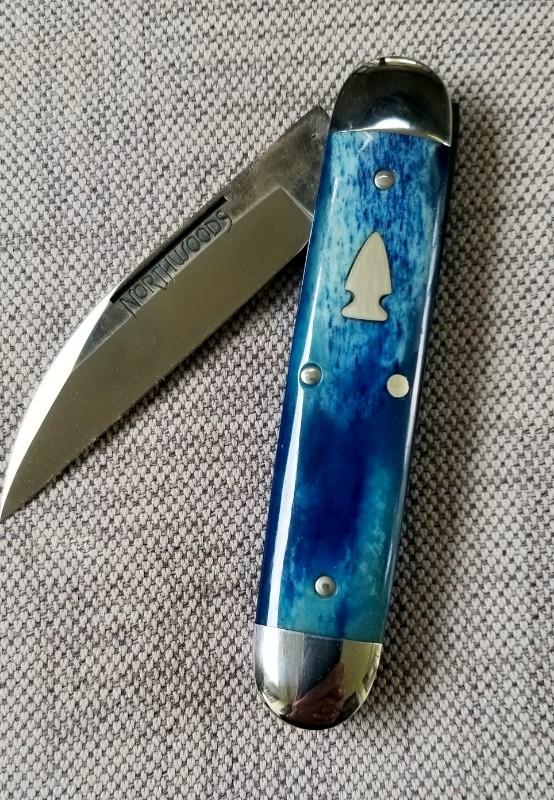 Northwoods Delta Jack Knife,Blue Camel Bone,GEC SFO,2017,1 OF 97 MADE,New