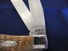 Case XX 1989 Rogers Bone Damascus Steel Trapper Pattern # ROG6254D Case XX 1989 Rogers Bone Damascus Steel Trapper Pattern # ROG6254D