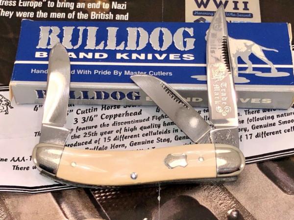 Bulldog Brand Mastodon Ivory Sowbelly Anniversary Knife with COA & Box  
