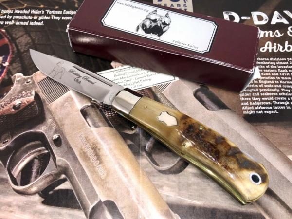 Bulldog Queen Mountain Man Lockback Rams Horn Knife COA & Box #023 Bulldog Queen Mountain Man Lockback Rams Horn Knife COA & Box #023