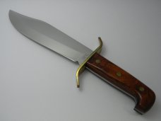 Western USA W49 Wood Bowie Fixed Blade Knife & Sheath c.1984