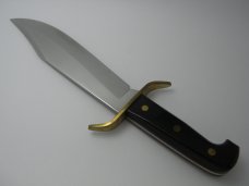 Western USA W49 Wood Bowie Fixed Blade Knife & Sheath c.1984