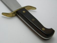 Western USA W49 Wood Bowie Fixed Blade Knife & Sheath c.1984