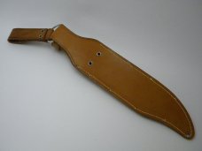 Western USA W49 Wood Bowie Fixed Blade Knife & Sheath c.1984