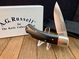 A.G. Russell Lockback Black Micarta Seki Japan Made 