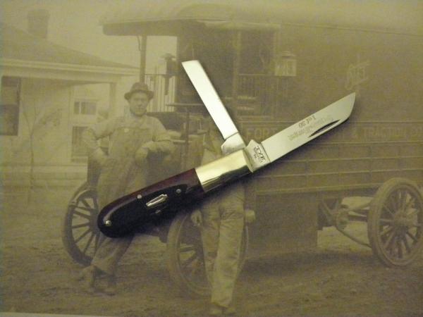 Schatt & Morgan Maroon Bone Handled Barlow #69 S&M, two blade Schatt & Morgan Maroon Bone Handled Barlow #69 S&M, two blade