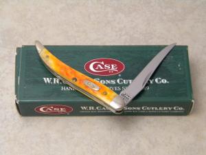 Case XX USA 2001 Orange Bone 610096 SS Tiny Toothpick Knife in Box
