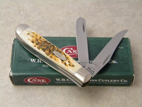 Case XX USA 2002 Amber Bone 6207 SS Mini Trapper Knife in Box Case XX USA 2002 Amber Bone 6207 SS Mini Trapper Knife in Box