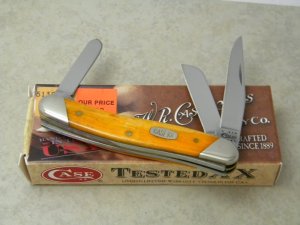 Case XX USA 2011 Persimmon Orange Bone 6318 SS Stockman Knife in Box