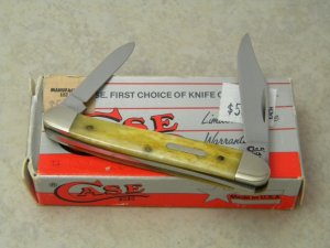 Case XX USA 4 Dot (1996) Smooth Antique Bone 62109X SS Baby Copperhead Knife in Box