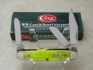 Case XX USA 2009 Lime Green Bone 63090 SS "1st Run" Stockman Knife in Box