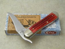 Case XX USA 2000 Pocket Worn Old Red Bone 61953L SS Russlock Knife in Box Case XX USA 2000 Pocket Worn Old Red Bone 61953L SS Russlock Knife in Box