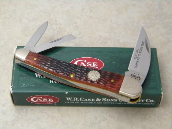 Case XX USA 2003 NKCA Club Knife Walnut Bone 6355WH SS Seahorse Whittler Knife in Box