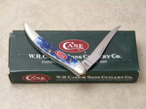 Case XX USA 2008 Navy Blue Bone 610096 SS Tiny Toothpick Knife in Box