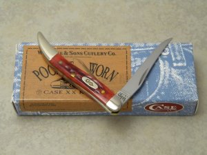 Case XX USA 2000 Pocket Worn Old Red Bone 610096 SS Tiny Toothpick Knife in Box