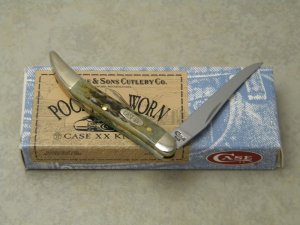 Case XX USA 1998 Pocket Worn Green Bone 610096 SS Tiny Toothpick Knife in Box