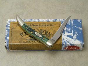 Case XX USA 2008 Pocket Worn Burnt Green Bone 610096 SS Tiny Toothpick Knife in Box