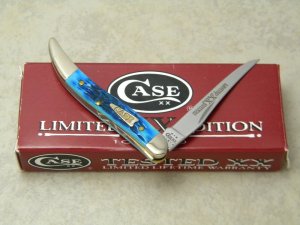 Case XX USA 2002 Caribbean Blue Bone 610096 SS Limited Edition 1 of 2500 Tiny Toothpick Knife in Box