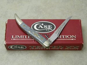 Case XX USA 2000 Smooth Black Bone 610096 SS Limited Edition 1 of 2500 Tiny Toothpick Knife in Box
