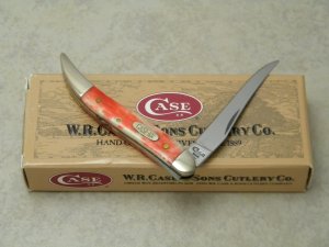 Case XX USA 1997 Smooth Red Appaloosa Bone 610096 SS Tiny Toothpick Knife in Box