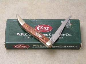Case XX USA 2002 Curly Red Maple 710096 SS Tiny Toothpick Knife in Box