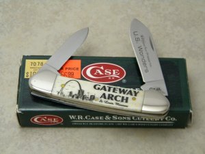 Case XX USA 2009 Bone 62131 SS US Wonders: Gateway Arch St. Louis Missouri Canoe Knife in Box