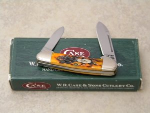 Case XX USA 2000 Autumn Bone 62132 SS Baby Butterbean Mini Canoe Knife in Box