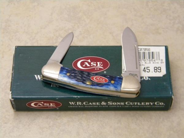 Case XX USA 2008 Blue Bone 62132 SS Baby Butterbean Mini Canoe Knife in Box Case XX USA 2008 Blue Bone 62132 SS Baby Butterbean Mini Canoe Knife in Box