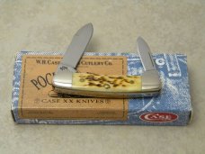 Case XX USA 2003 Pocket Worn Antique Bone 62132 SS Baby Butterbean Mini Canoe Knife in Box Case XX USA 2003 Pocket Worn Antique Bone 62132 SS Baby Butterbean Mini Canoe Knife in Box