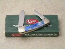 Case XX USA 2002 Blue Swirl Corelon 92132 SS Baby Butterbean Mini Canoe Knife in Box Case XX USA 2002 Blue Swirl Corelon 92132 SS Baby Butterbean Mini Canoe Knife in Box