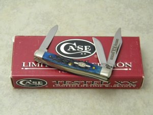 Case XX USA 1998 Blue Rogers Bone 6333 SS Limited Edition 1 of 2500 Tiny Stockman Knife in Box