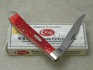 Case XX USA 2009 Dark Red Bone 61048 CV Slimline Trapper Knife in Box