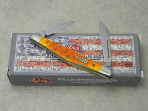 Case XX USA 2012 Orange Peel Bone 62156 SS Tuxedo Knife in Box