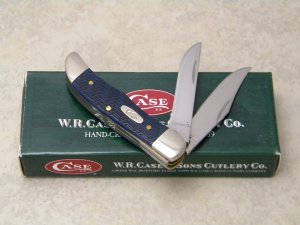 Case XX USA 2007 Blue Herring Bone TH62165 SS Tiny Folding Hunter Knife in Box