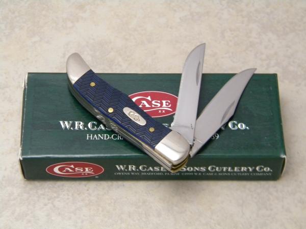 Case XX USA 2007 Blue Herring Bone TH62165 SS Tiny Folding Hunter Knife in Box Case XX USA 2007 Blue Herring Bone TH62165 SS Tiny Folding Hunter Knife in Box