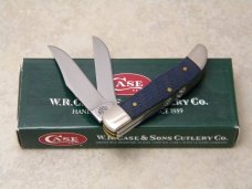 Case XX USA 2007 Blue Herring Bone TH62165 SS Tiny Folding Hunter Knife in Box Case XX USA 2007 Blue Herring Bone TH62165 SS Tiny Folding Hunter Knife in Box