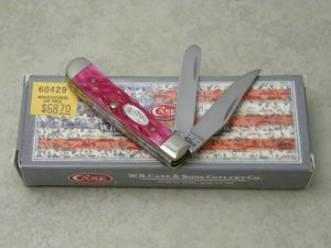 Case XX USA 2013 Magenta Bone 62154 SS Tiny Trapper Knife in Box