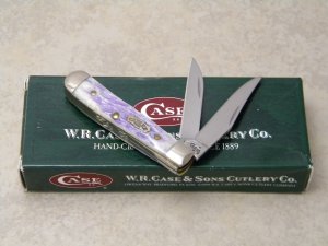 Case XX USA 2007 Periwinkle Bone 62154W SS Wharncliffe Tiny Trapper Knife in Box