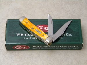 Case XX USA 2007 Orange Bone 62154W SS Wharncliffe Tiny Trapper Knife in Box