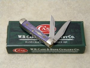 Case XX USA 2009 Ultra Violet Bone 62154W SS Wharncliffe Tiny Trapper Knife in Box