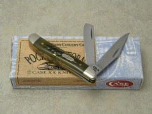 Case XX USA 1998 Pocket Worn Green Bone 6220 1/2 SS Peanut Knife in Box