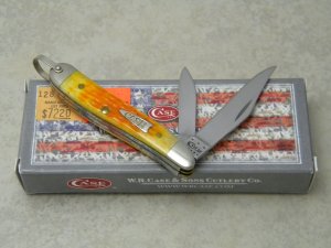 Case XX USA 2012 Orange Peel Bone 6220R SS Peanut Knife with Bail in Box