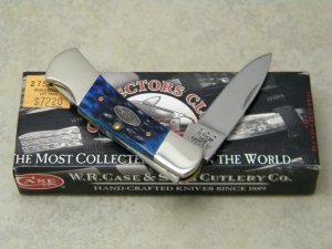 Case XX USA 2012 61225L Ocean Blue Bone Case Collectors Club Lockback Knife in Box