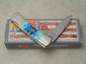 Case XX USA 2011 61225L Sky Blue Bone Lockback Knife in Box