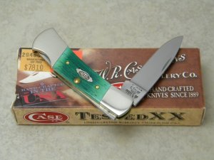 Case XX USA 2011 61225L Clover Green Bone Lockback Knife in Box