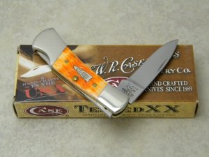 Case XX USA 2011 61225L Cayenne Orange Bone Lockback Knife in Box