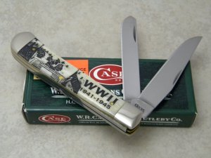 Case XX USA 2008 Bone 6254 SS "WWII 1941-1945" War Series Trapper Knife in Box